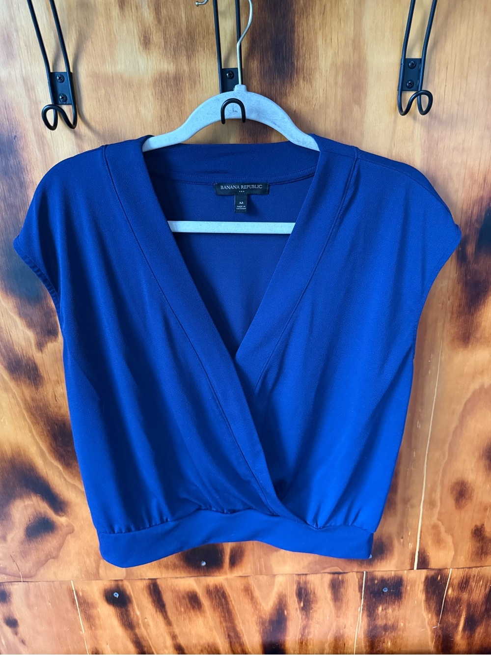 Banana Republic Blue Wrap-Front Womenโs Top